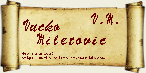 Vučko Miletović vizit kartica